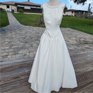 VINTAGE Alfred Angelo Drop Waist Wedding Dress